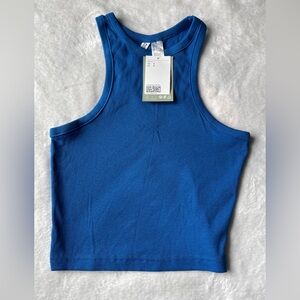 H&M Ladies Bright Blue Cropped Tank Top